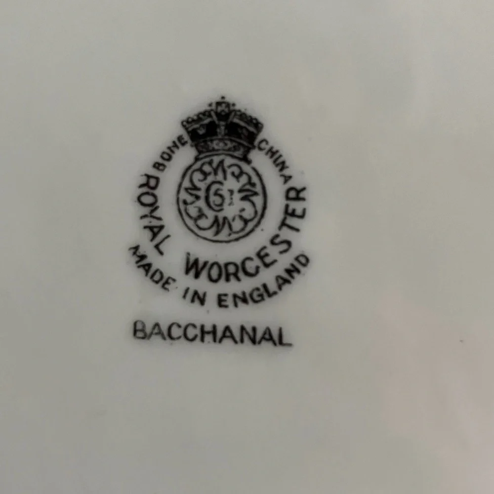 Royal Worcestershire Square Cake Plate in Bachanal Pattern